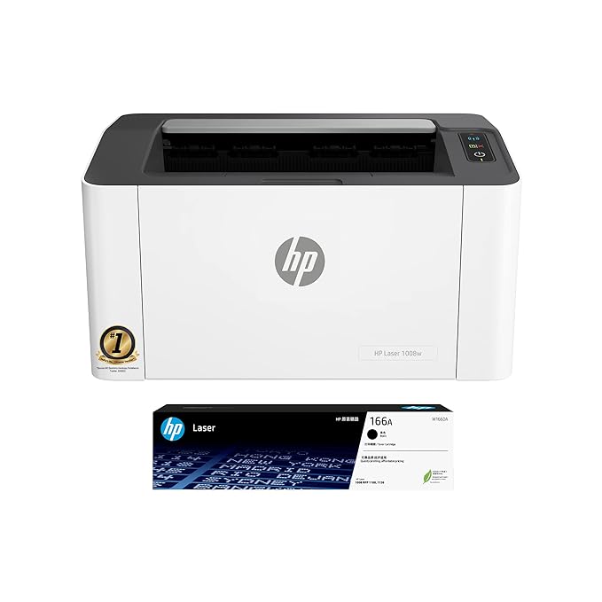 HP Laser Printer 1008w Wireless, Single Function Black and White