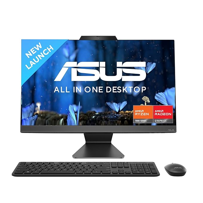 Asus AIO Desktop R3-7320U,8GB 512GB SSD,23.8 FHD,Win 11, Office 2021,Wireless KB & Mouse, M3402WFA-KBA016WS Black