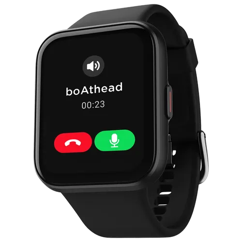 Boat Smart Watch 45.21mm Square Wave Fit Call Black | AMOLED Display, IPX67 Water Resistant, Active Black Strap