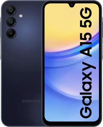 Samsung Android Smartphone A15 5G (6GB RAM, 128GB Storage/ROM) A156EN Blue Black | 6.5 inch Full HD+, 50 MP+5 MP+ 2 MP Triple Rear Camera, 13 MP Front Camera