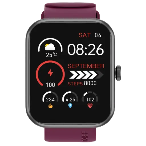 Noise Smart Watch 46.9 mm (1.85 INches) ColorFit Pulse Grand 3 Deep Wine