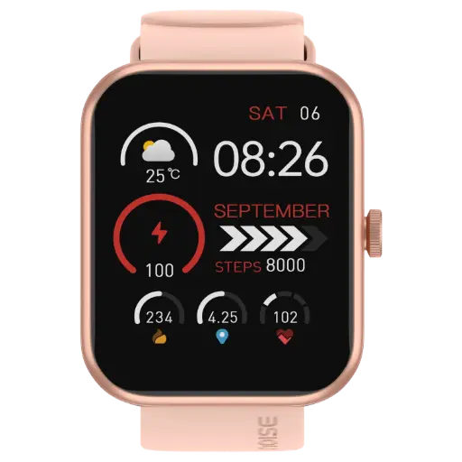 Noise Smart Watch 46.9 mm (1.85 INches) ColorFit Pulse Grand 3 Rose pink