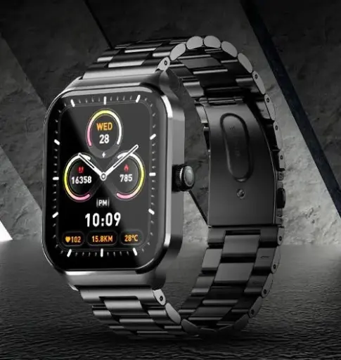 Noise Smart Watch 49.7 mm (1.96 Inches) Colorfit Canvas Metal Black | Bluetooth calling: You can make and receive calls directly from your wrist.