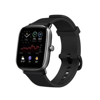 Amazfit Smart Watch 39mm (1.55 Inches) Square GTS 2 Mini Meteor Black | 1.55" AMOLED Display, SpO2 Level Measurement, 14 Days' Battery Life