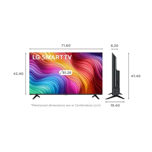 LG HD LED TV 81 cm (32 inches) 32LR686 Black | 20W SOUND A5 GEN6 AI 4K PROCESSOR, Quick Card, LG ThinQ™ WebOS w/ Magic Remote